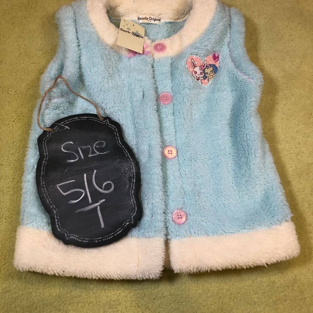 Kids Blue Furry Vest